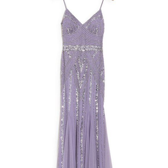 MARINA Dresses & Skirts - Marina Beaded Gown Lilac
